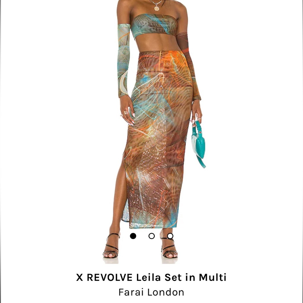 FARAI LONDON X REVOLVE SET WORN ONCE // top and skirt // no arm sleeves